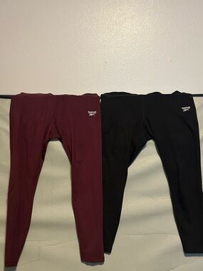 Reebok Performance Leggings - Black and Burgundy 2pk